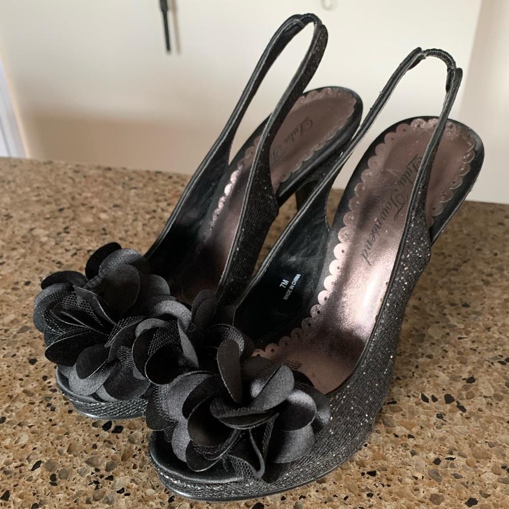 Lulu Townsend black sling backs